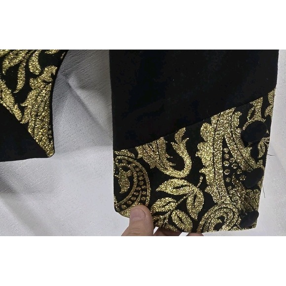 Vintage Hobby Horse Western Rodeo Show Jacket Blazer Black Gold Metallic Large - Picture 6 of 9